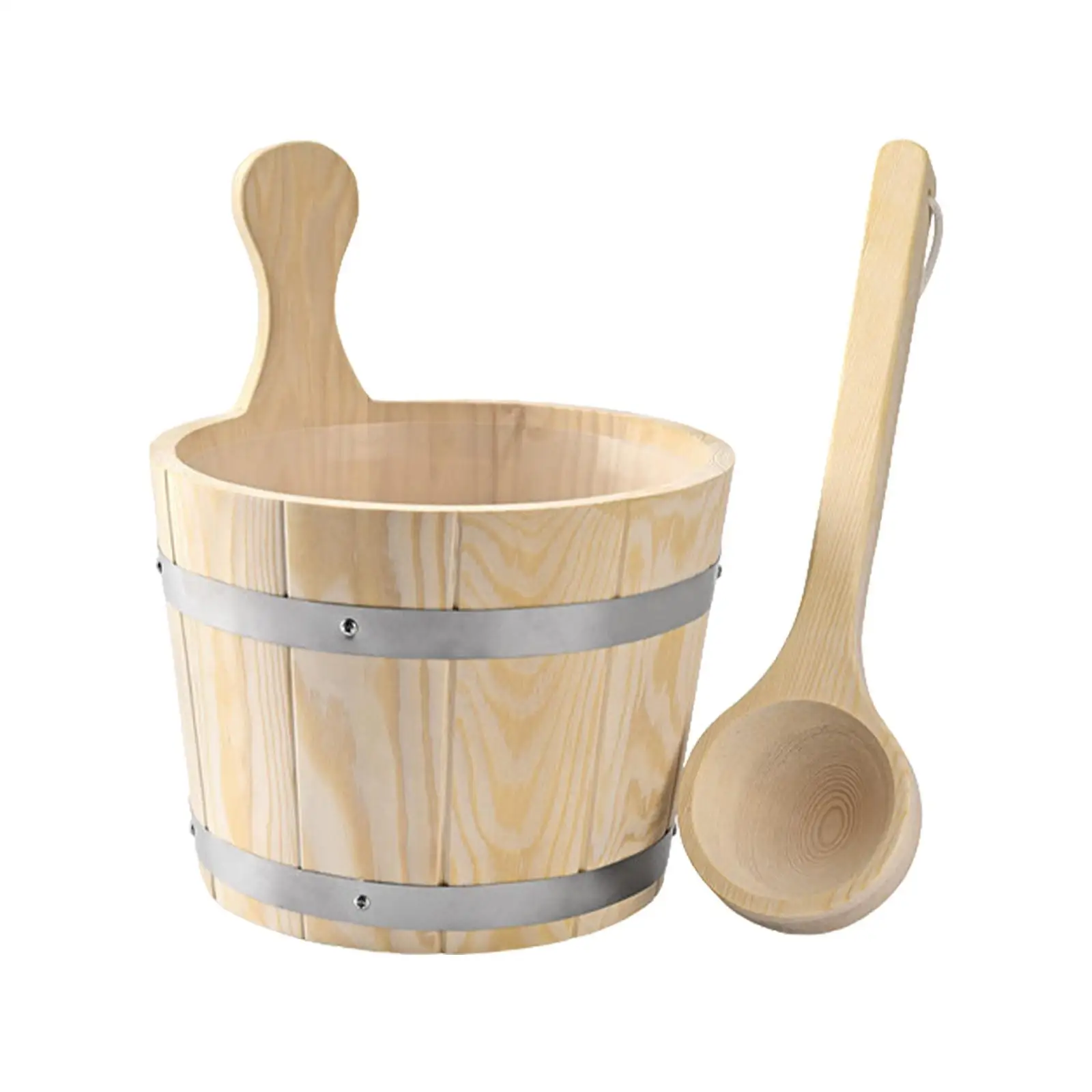 

Набор для сауны: ведро и черпак, практичное портативное деревянное ведро для домашней сауны