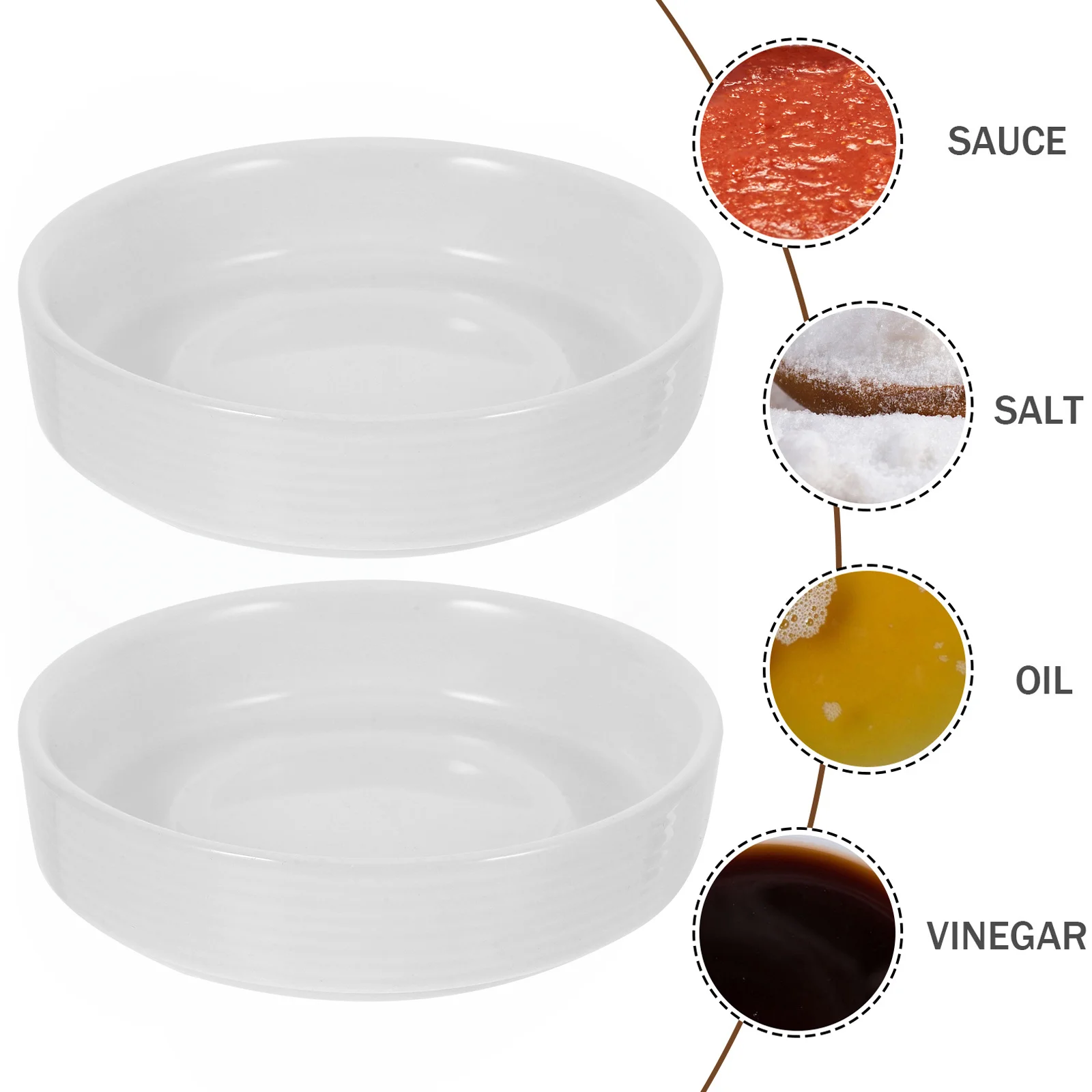 

2Pcs Ceramic Soy Sauce Dishes Ethnic Style Condiment Bowls Versatile Kitchen Tableware Unique Pattern Dining Decor