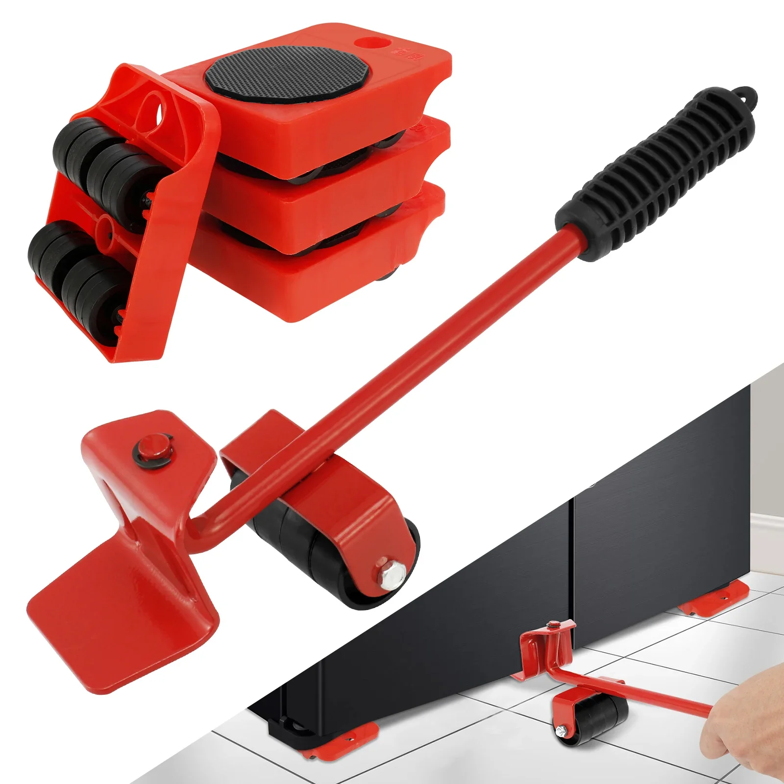 

Furniture Movers with Wheels Safe Versatile Furniture Lift Mover Tool Set Adjustable Heavy Furniture Moving Sliders for Cabinet