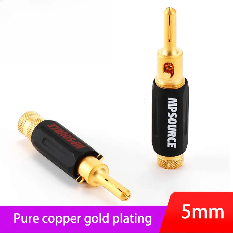

HiFi MPS HiFi Speaker Banana Plugs pure copper Audio Jack Connector 24K gold Plated Amplifier Speaker connector