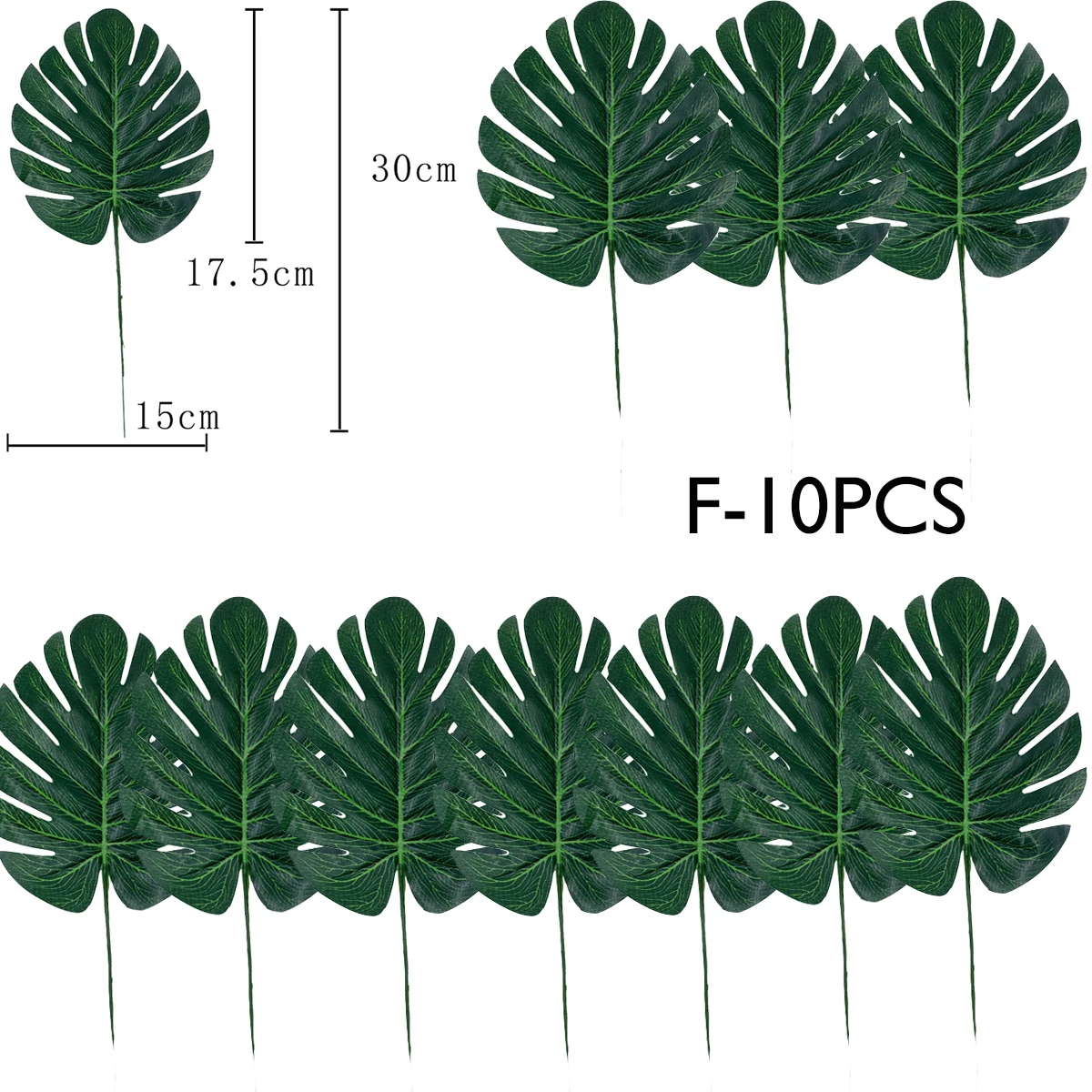 Yannew Künstliche Monstera Tropische große Palmblätter für Dschungel-Safari-Geburtstagsparty-Dekoration Hawaii Luau Mottoparty-Pflanzen – Detail 17