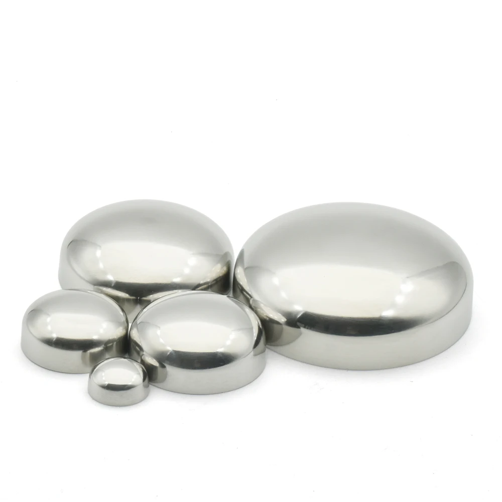 19/25/32/38/45/51/57/63/76/102/108/114/159mm OD SS304 Stainless Steel Sanitary Welded End Cap Fittings, Suitable For Self-made