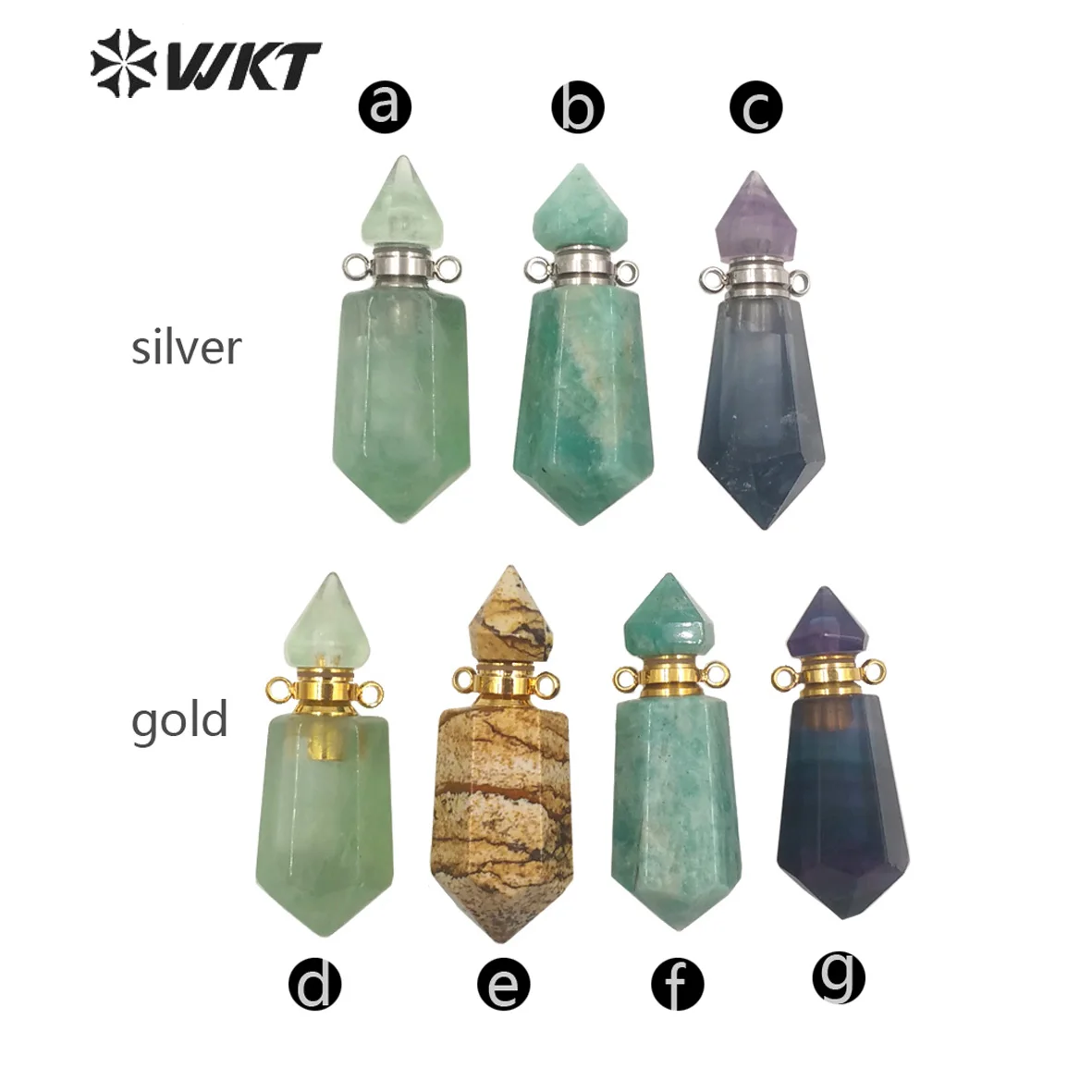 

WT-P1592 WKT Эксклюзивный новейший натуральный светло-фиолетовый камень с двойной петлей, кварцевый кулон с эфирным маслом в качестве украшения подарка