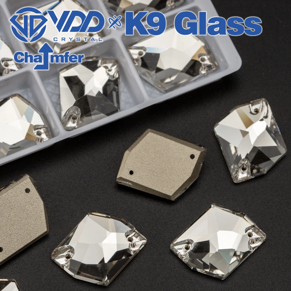 VDD Cosmic K9 Glass Sew On Rhinestones Sewing Clear Crystals Flatback Special Shape Stones For Clothes Decorations Wedding Dress