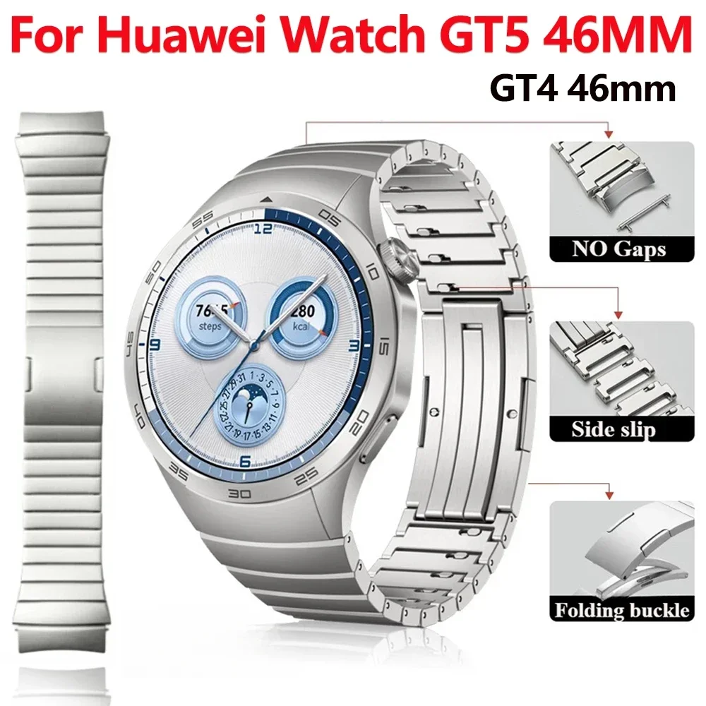 

Quick release Metal Strap for Huawei Watch GT5 46mm No gap Original Bracelet Watchband for Huawei Watch GT4/5 46MM Business Belt