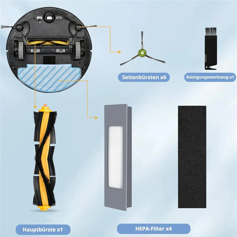 ABVI-For Ecovacs Deebot N8, T8, N8/ N8+/ N8 Pro/ N8 Pro+/ N7,T8/ T8+/ T8 AIVI/ T8 AIVI+/ T8 MAX, T9/ T9+ 950 920 مرشحات فرشاة