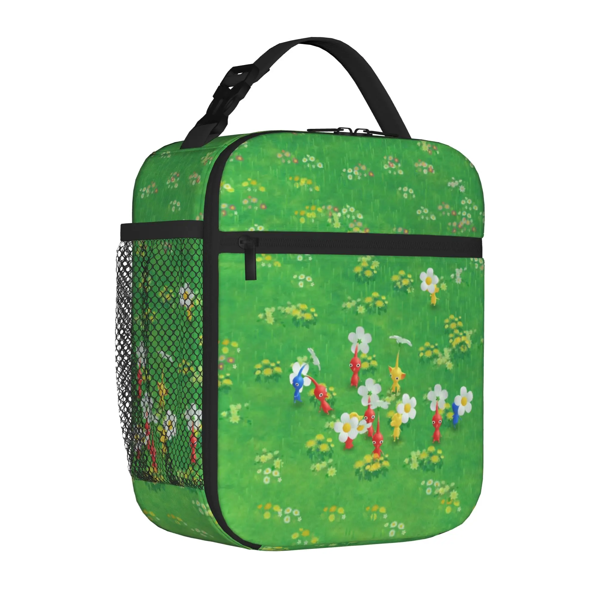 Pikmins Family Cute Fun Tote Insulated Lunch Bag Game Anime Carry Food Bags Reusable Cooler Thermal Picnic Large Size Bento Box