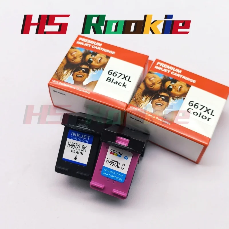 InkGarden 667XL cartuchos de tinta para HP 667 HP667 XL reemplazo Compatible Deskjet 1275 2374 2375 2376 2775 2776 6475 impresora