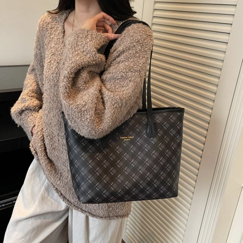 

Luxury High-End Shopper Bag For Women, Large Capacity Tote Solid Color, Business Casual Leather Handbag Classic