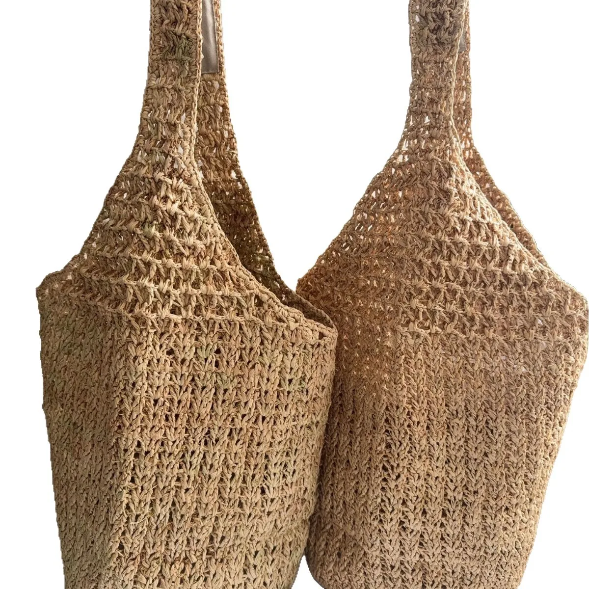 Hollow Knitting Beach Bag Summer Raffia Straw Bags for Women Bucket Bag Handmade Woven Shoulder Bags Bohemian Travel Hobos Tote