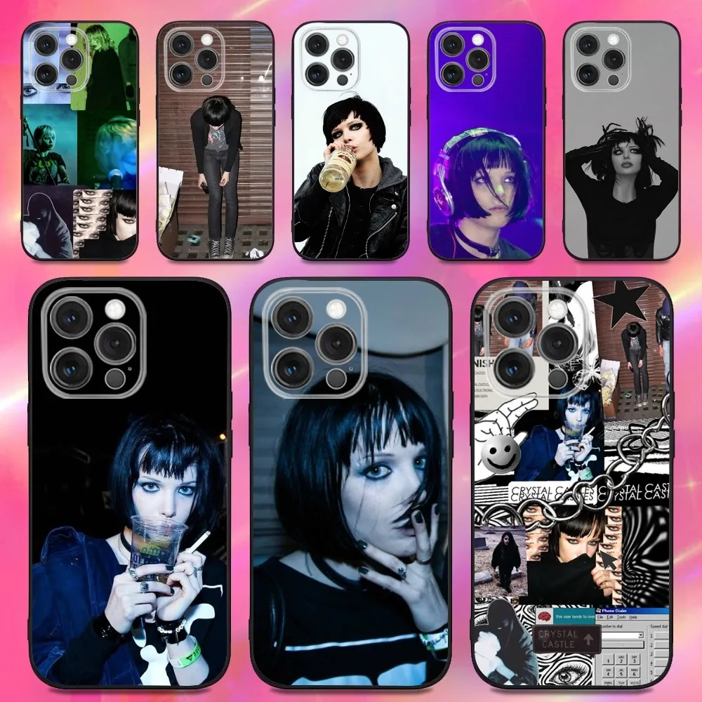 

Alice Glass Crystal Castles Phone Case For iPhone 16,15,14,13,12,11,Pro,Max,Plus,X,XS,XR,SE,8,7,Mini,Soft Silicone Black Case