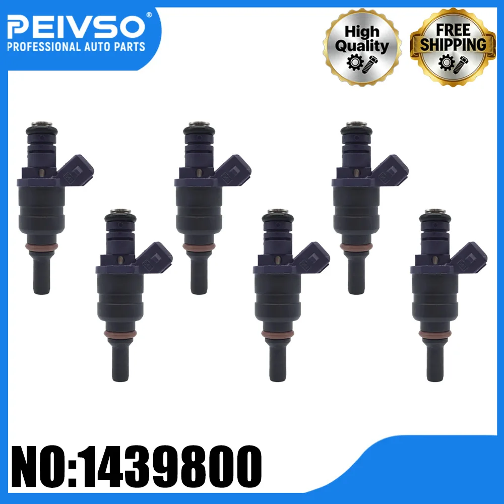 PEIVSO 6pcs 1439800 13537546244 Fuel Injector For BMW Z3 2001~2006 X5 2001~2006 530i 2001~2005 330i 2001~2005 3.0L l6