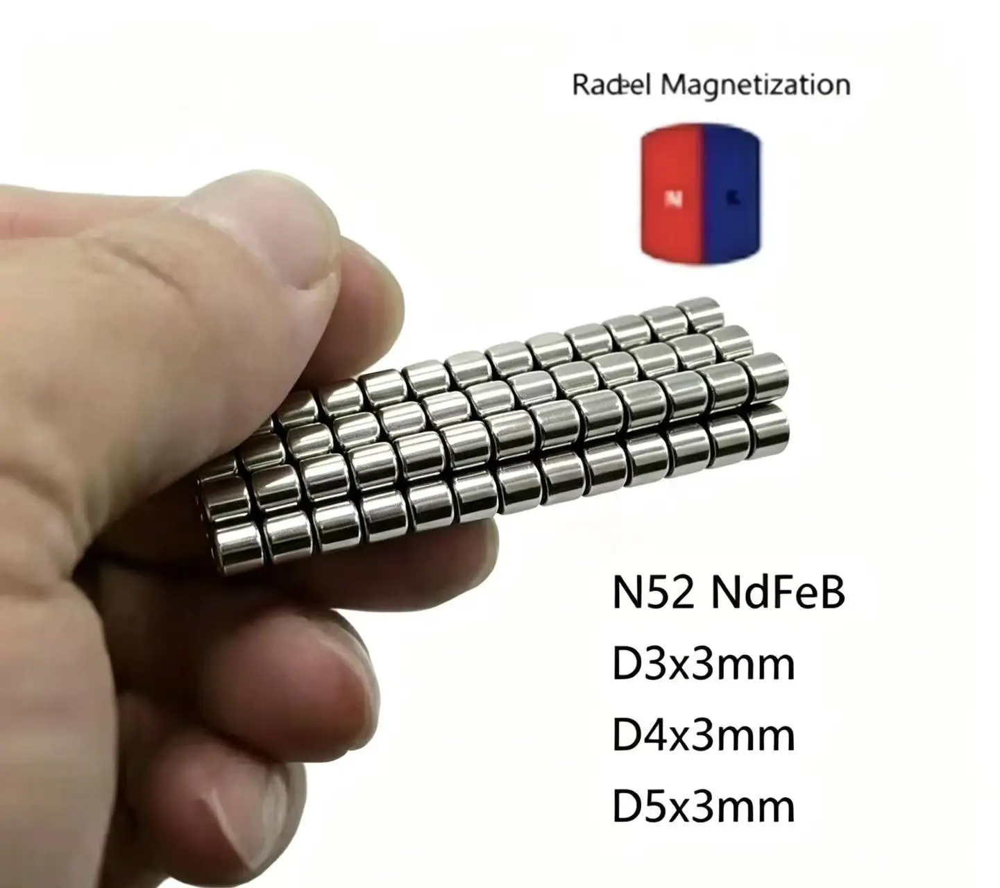 10 50PCS/LOT Disc N52  3*3 4*3 5*3 Neodymium Refrigerator tiny sylinder Disc Craft Ebike Magnets Whiteboard Customised Diy