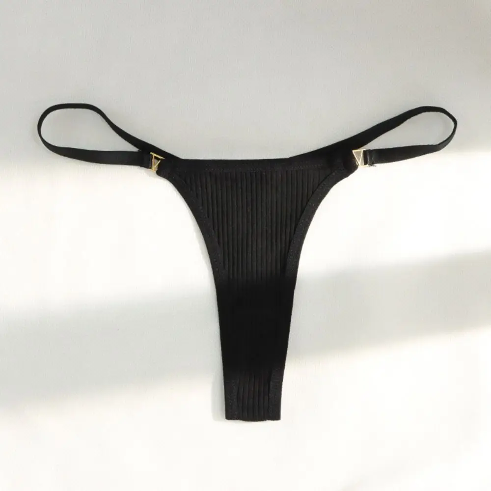 Yellow Pink Smooth Simple Elastic Breathable Seamless Women Thread Panties Nylon T-Pants Low Waist Briefs Korean Style Thongs
