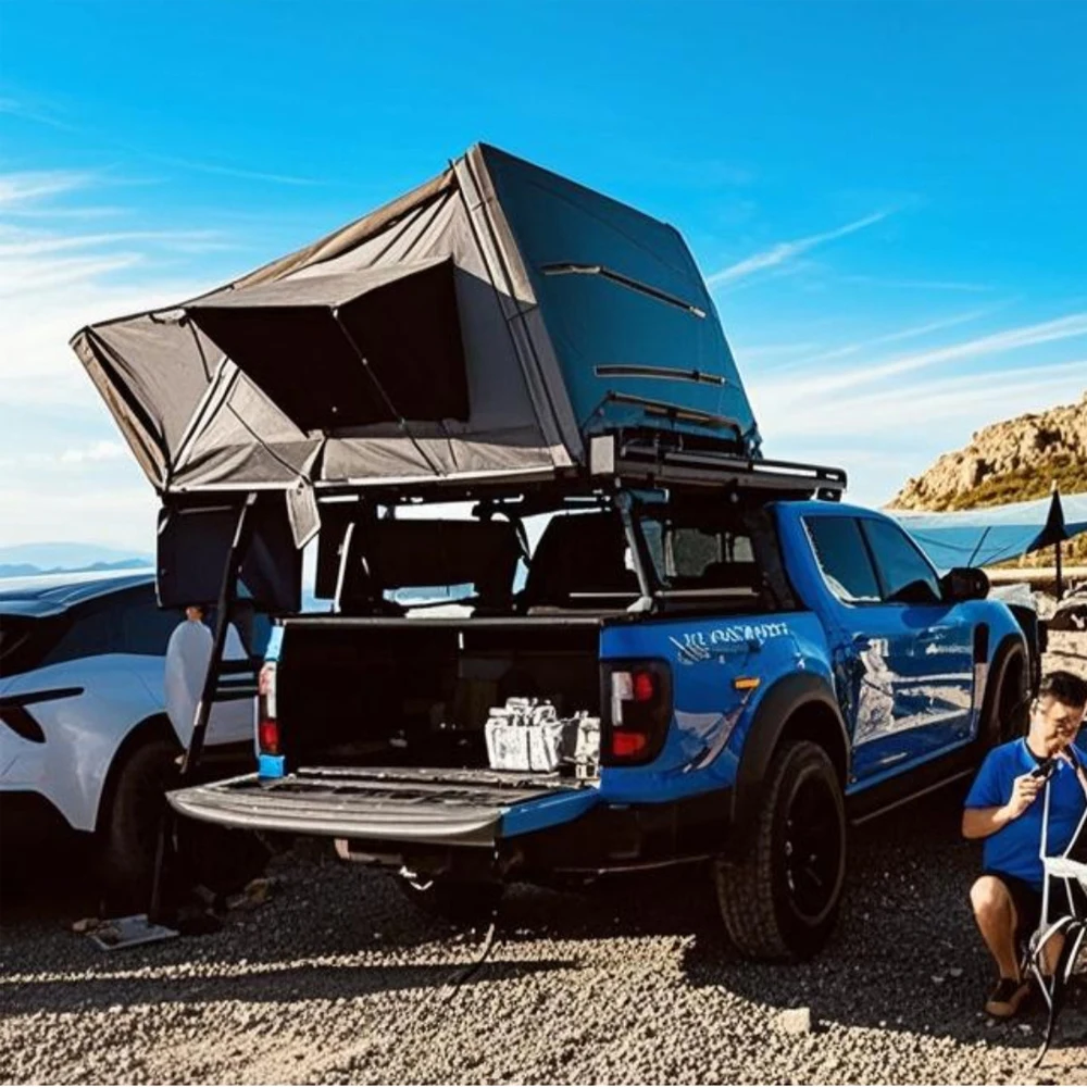 Hardshell Rooftop Tent Summer Roof Tent Quick Open Straight Support Hard Shell Car Hitchlift Camping Tent Hard Top