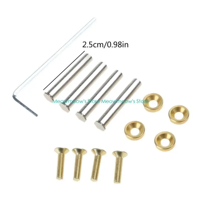 W91A 4pc Metal Screws for 25mm Thickness Computer Fan Mount Screws Double Locking Fasteners Chassis Fan Nut Screw