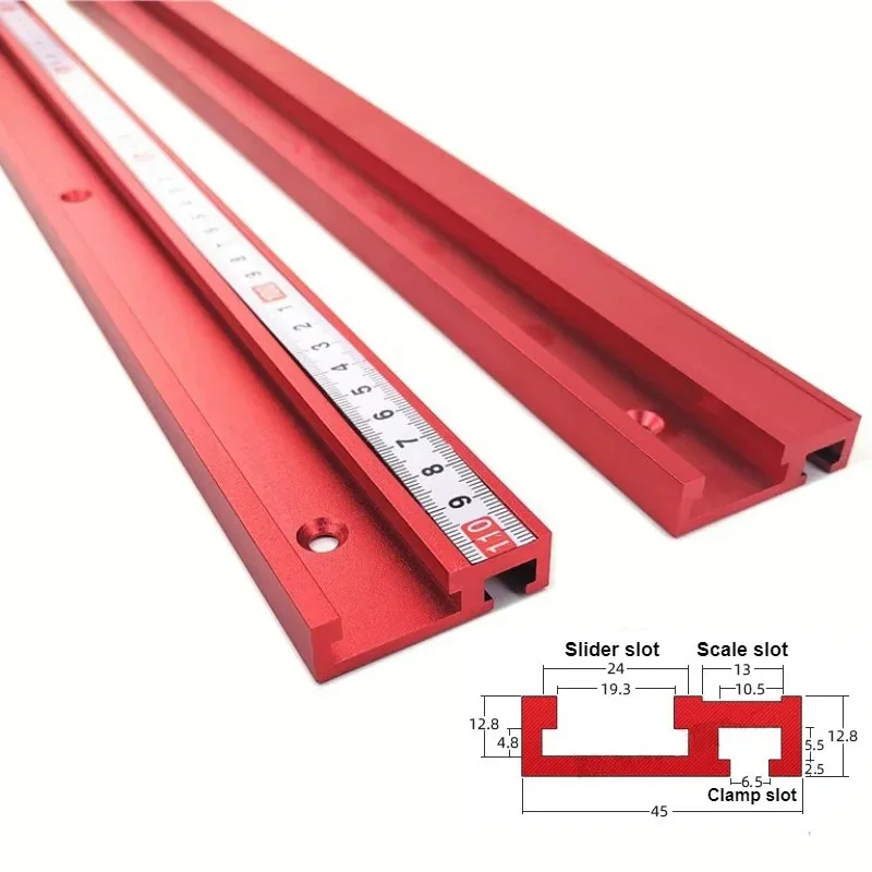 Pista universale 45 tipo T-Track T-slot mitra Jig in lega di alluminio mitra track Stop lavorazione del legno strumenti fai da te per strumento di