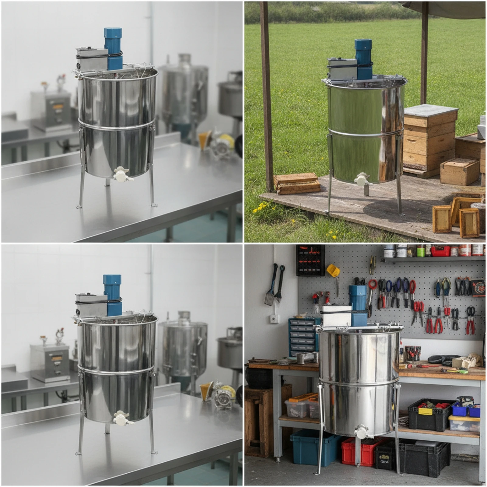 Electric Honey Extractor Efficient Four-Frame Honey Extractor Beekeeping Equipment Rustproof Effortless for Beekeepers, Apiary view 3
