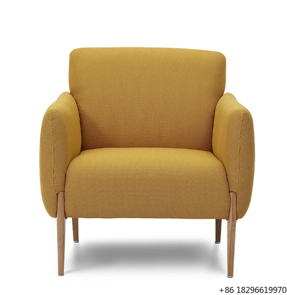 Scandinavian Factory Price New Model Office Upholstered Sofa Wooden Leg