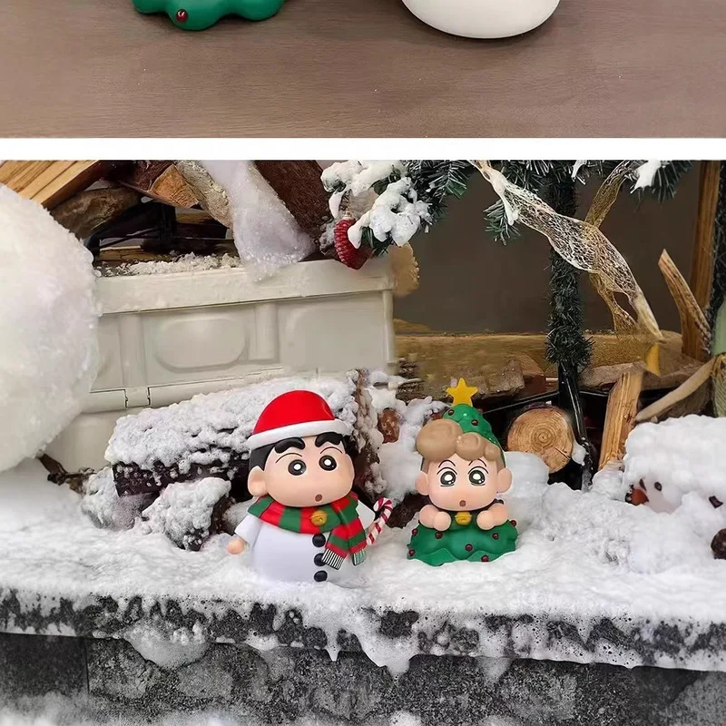 Crayon Shin-chan Cos Snowman Anime Figure Cute Christmas Tree Decor Cartoon Characters Collection Ornaments Birthday Toys Gifts