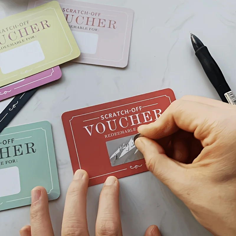 10pcs Scratch-off Vouchers Birthday Gift Love Coupons DIY Valentines Lunchbox Notes Valentine\'s Day Tickets Love Note Game Cards