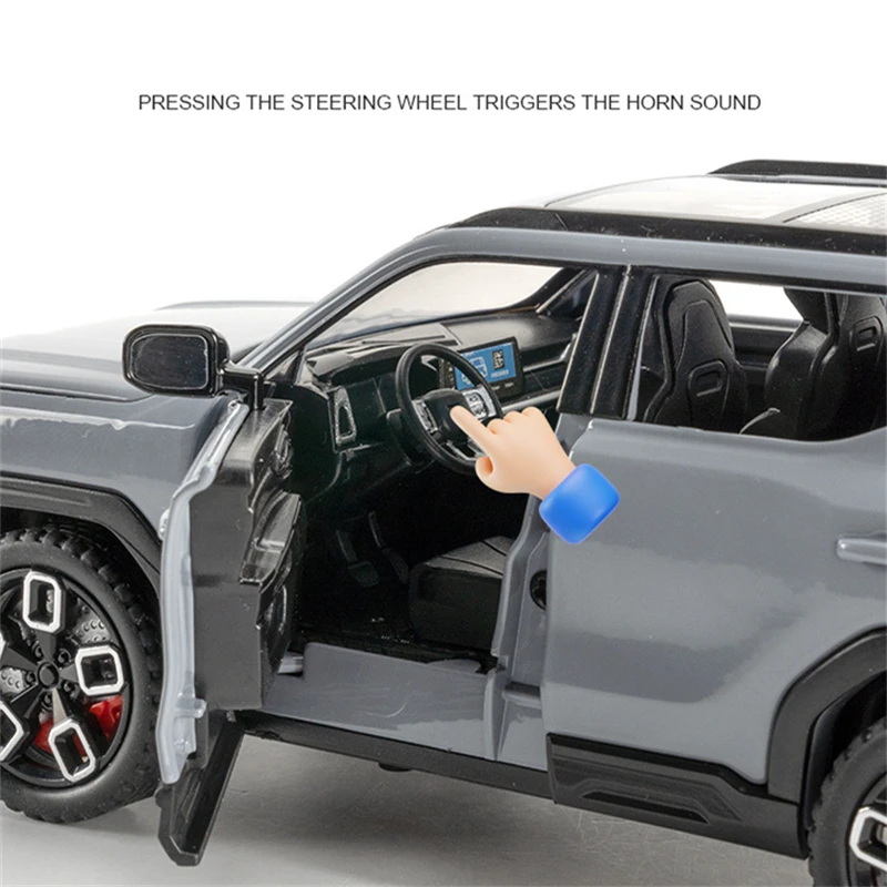 1:24 Haval X-DOG SUV Alloy Car Model Diecast Metal Off-road Vehicles Car Model High Simulation Sound and Light Children Toy Gift