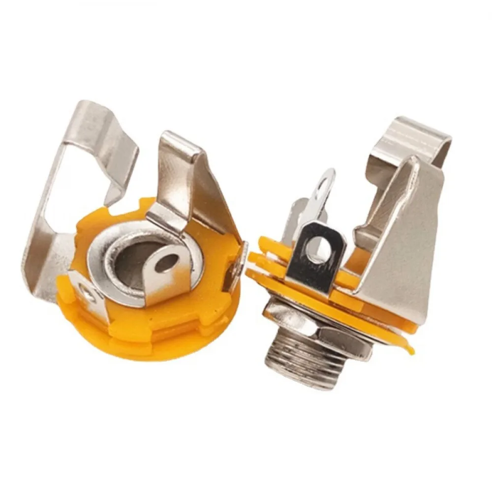 10 SZT. Gniazdo audio stereo żeńskie 6,5 mm, wtyk do lutowania, panelowe, dwukanałowe, typ mikrofonowy