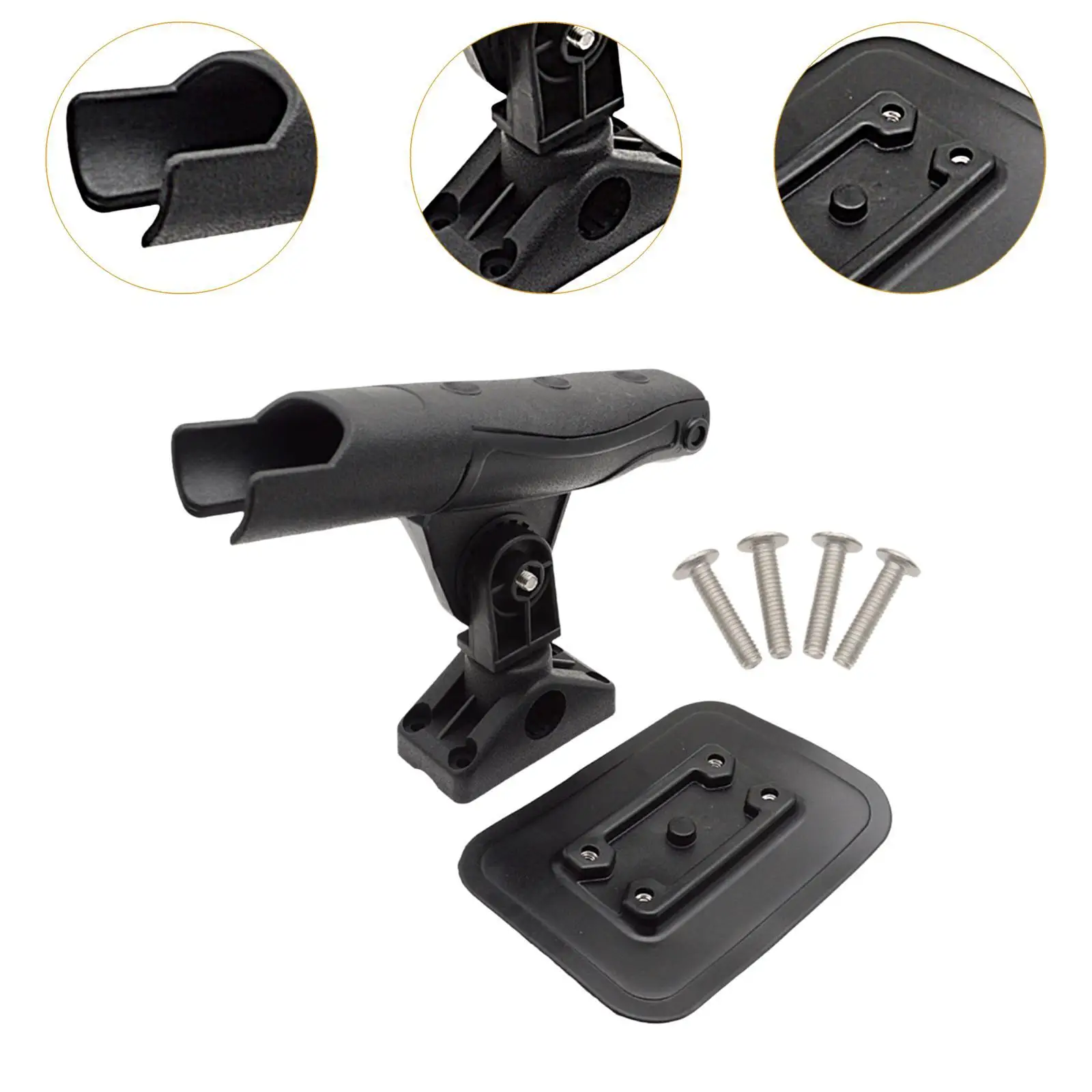 قارب قابل للنفخ حامل قضيب الصيد الملحقات دوران 360 درجة مع قاعدة ثابتة آمنة العالمي كاياك قصبة صيد خشبية حامل #5