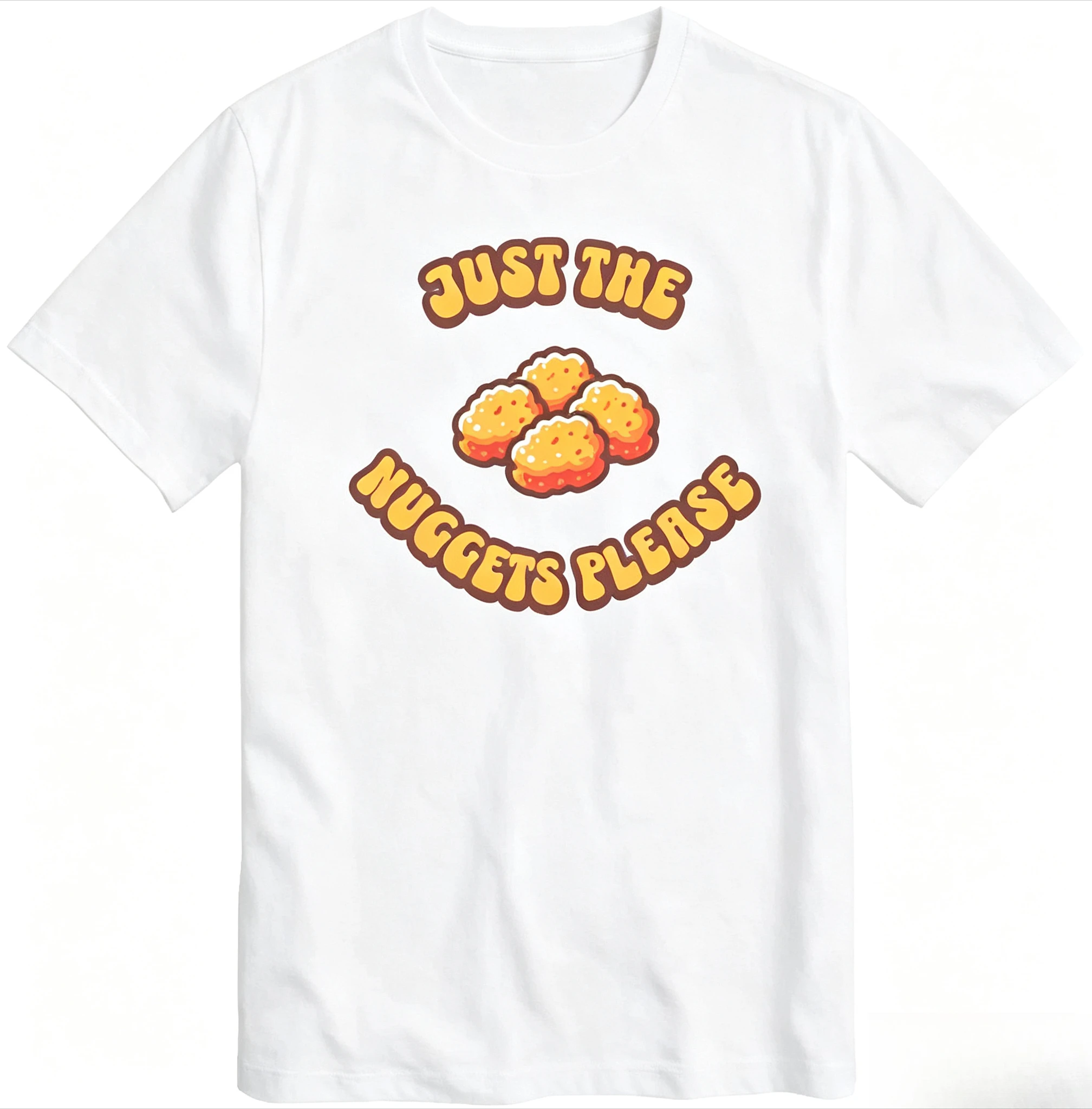I Am Just Here for The Chicken Nuggets Funny Food Lover Graphic T Shirts Men Cotton T Shirt Homme Plus Size Graphic