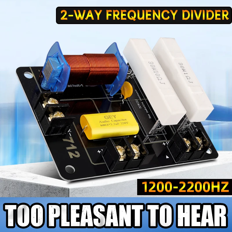 2 Way Speaker Frequency Divider Splitter180W HiFi Crossover Filter Module Board for DIY Speaker Treble Bass