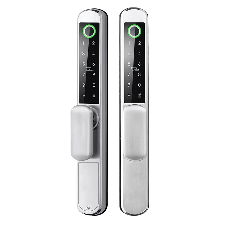 IP64 مؤهل مقاوم للماء في الهواء الطلق 2 مقابض خيار الألومنيوم انزلاق مزدوج الجانب بصمة سليم قفل الباب الذكي TT
