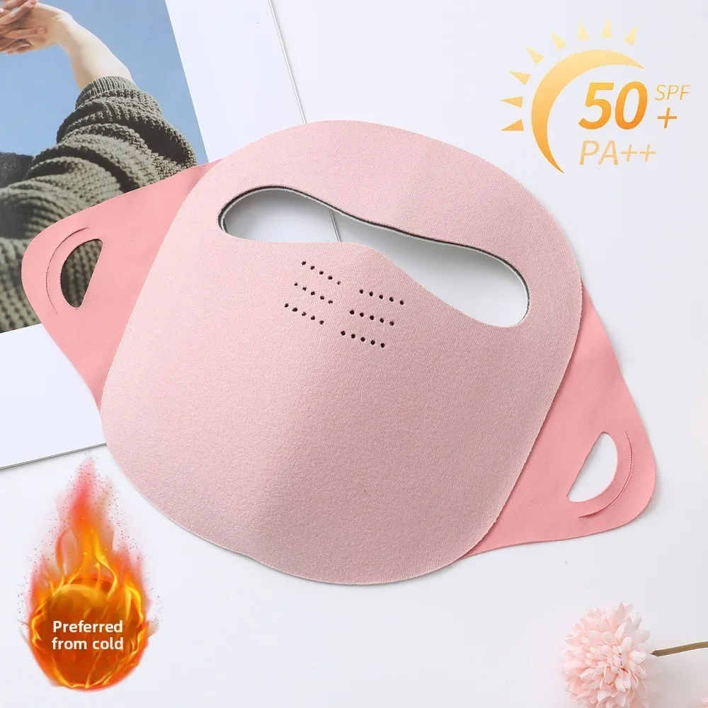 

Новая моющаяся теплая маска, бесследная дышащая маска для верховой езды, утолщенная вуаль для лица, осень и зима