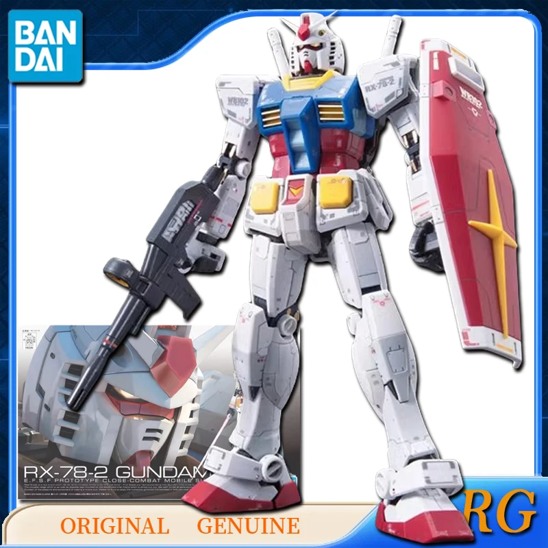 Bandai Original Genuine RG RX-78-2 GUNDAM Anime Action Figures Toys for Boys Girls Kids Gift Collectible Model Ornaments