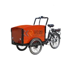 Dutch Electric Cargo Bike 3 Wheels Aluminium Bike Frame for Sale Family Transport Bicycle Child Seat Bike