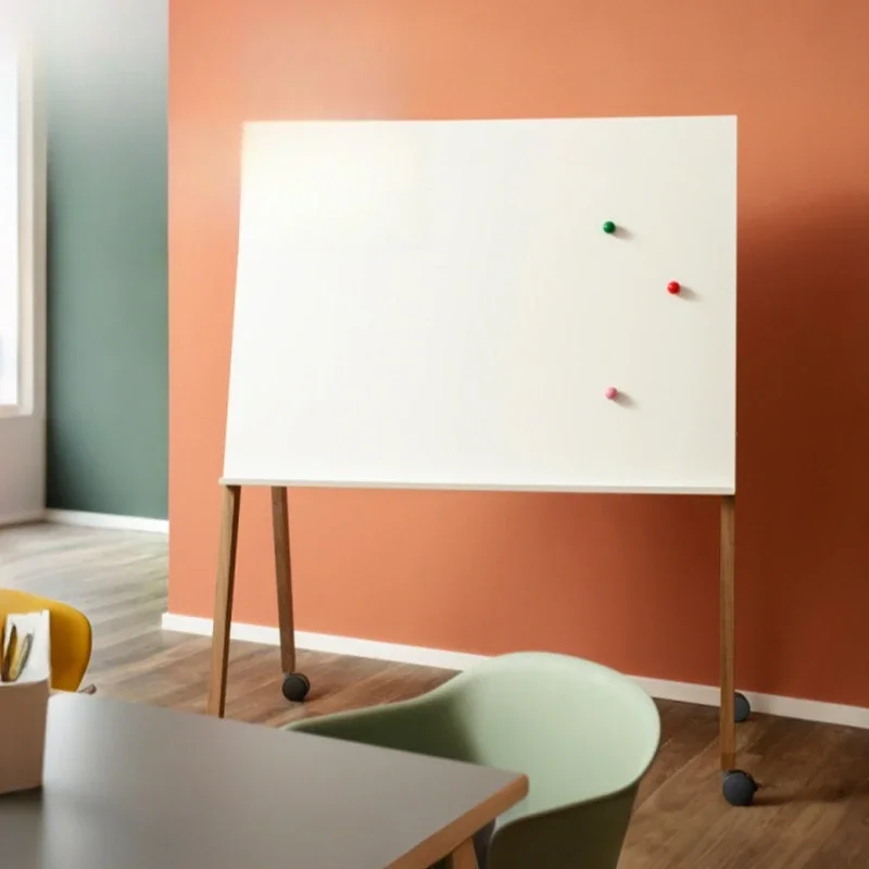 Movable magnetic bracket type whiteboard office meeting training teaching household erasable magnetic writing board with bracket