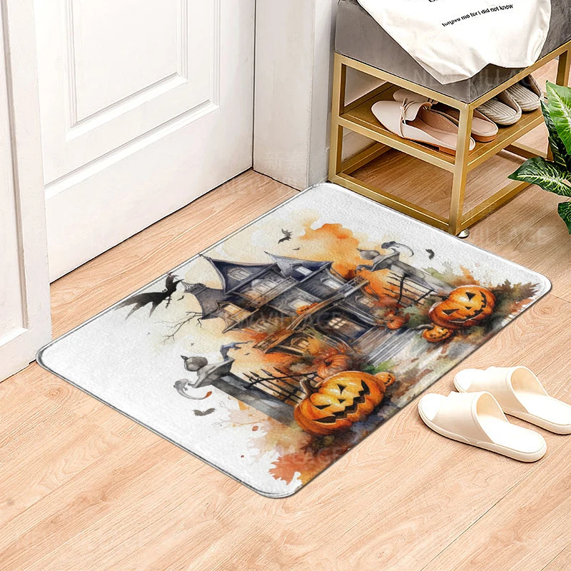 House entrance carpet Home door mat Living Room Bath Foot bathroom non-slip water absorption rugs bath Halloween Autumn Pumpkin