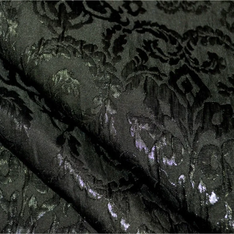 

Black double-sided three-dimensional jacquard lustrous silk fashion fabric small coat skirt cheongsam