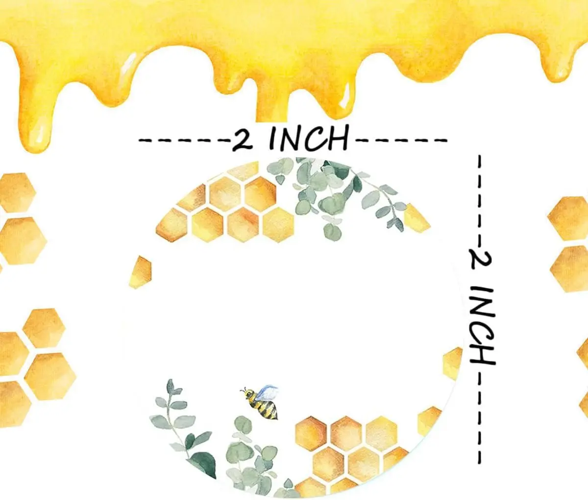 Direct Thermal Stickers 2 inch Round Honey Thermal Stickers Self-Adhesive DIY Thermal Label Stickers for Honey Jars (Pack-500)