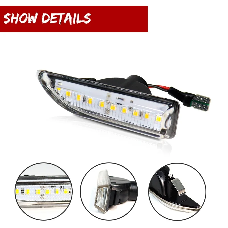 For MINI Cooper 2nd Generation F60 Countryman 2017-up Car LED Front Bumper Side Marker Turn Signal Lights Fender Flare Lamps 12V