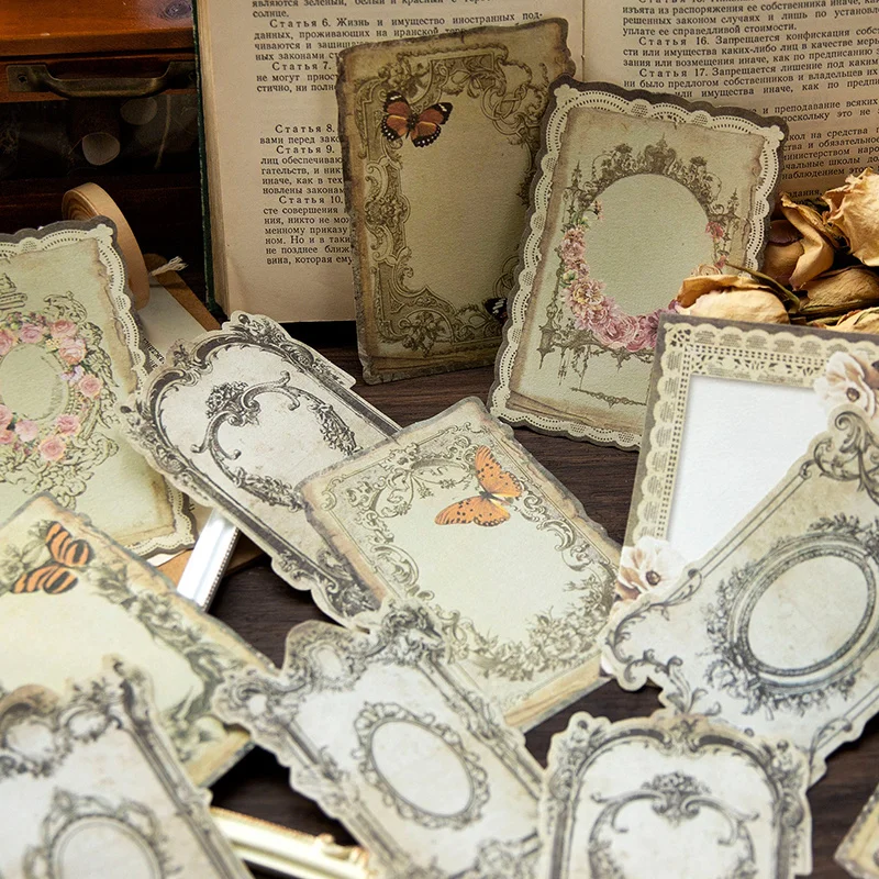 40Pcs Material Paper Moon Simple Retro Border pack Decoration Message Writing Handbooks Background Paper Scrapbook 13*9CM