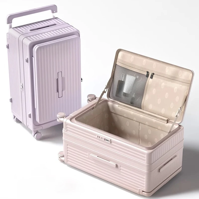 20/24/26/30인치 와이드 타이로드 여행용 캐리어 전면 개폐형 보딩 박스 PC 지퍼 트롤리 케이스 바퀴 포함 기내용 수하물