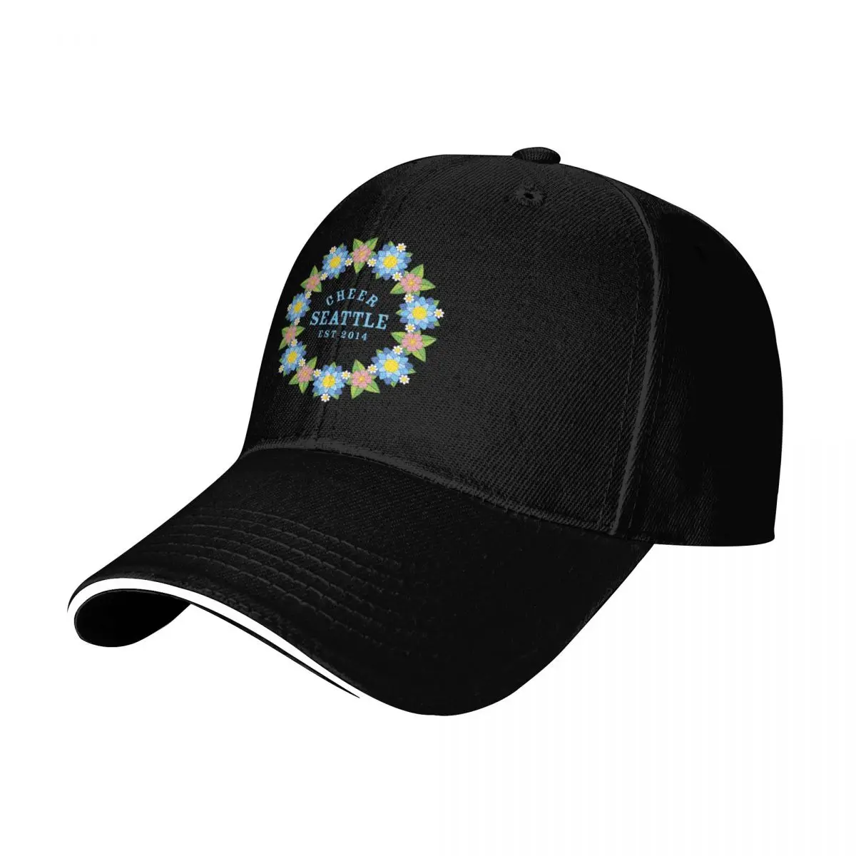 Spring Forward with Cheer Seattle - Blue Baseball Cap Lightweight Packable Gift for Him Her Casual Daily Wear