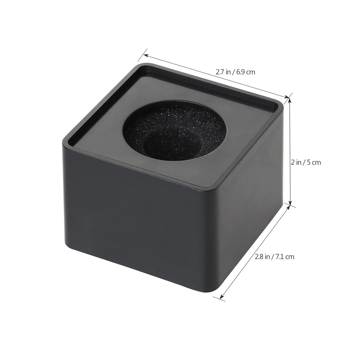 Portable Black ABS Microphone Station Logo Square Cube Shaped for Professional Interview Mic Engraved PVC Board Or Sticker