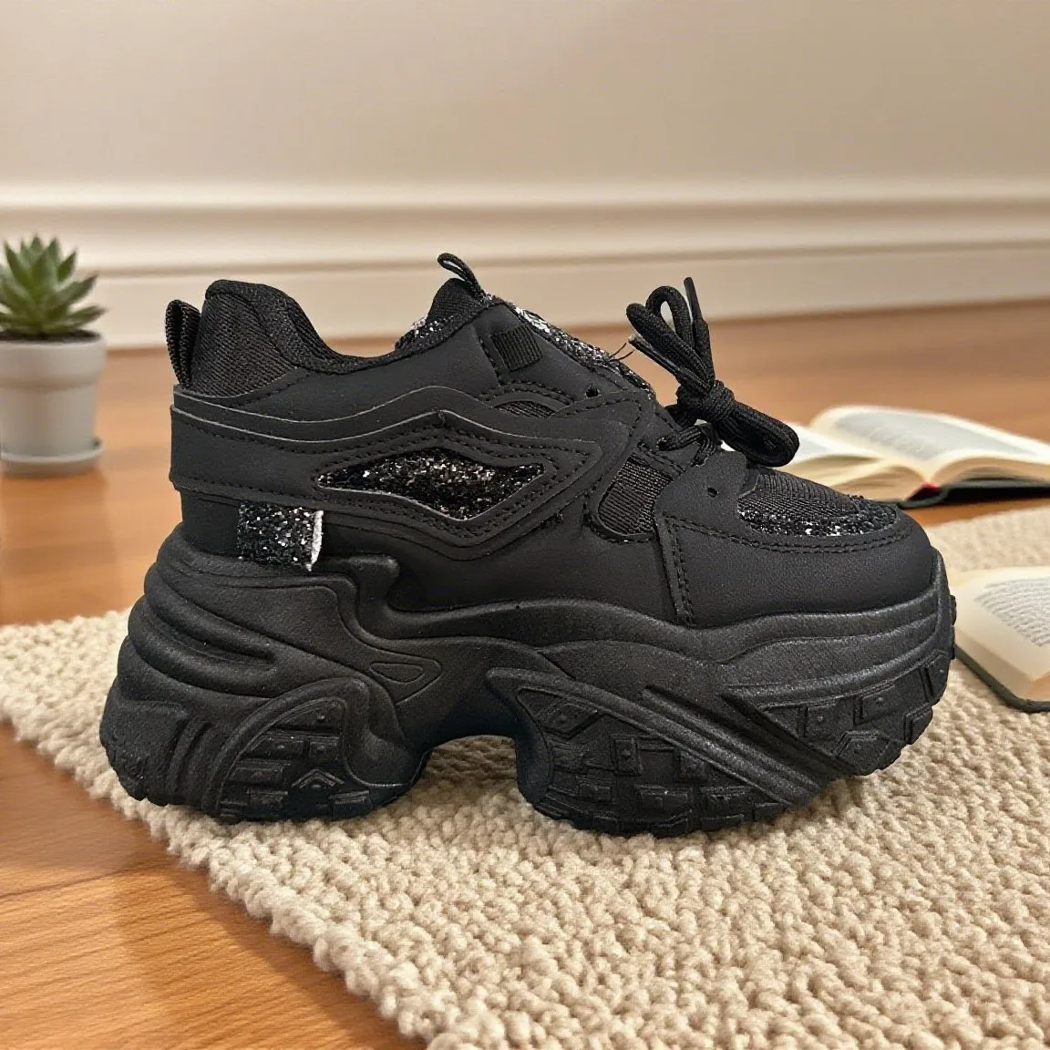 أحذية أبي بنعل سميك للنساء موضة خريف 2025 ارتفاع داخلي يزيد من الأحذية النسائية أحذية رياضية وغير رسمية