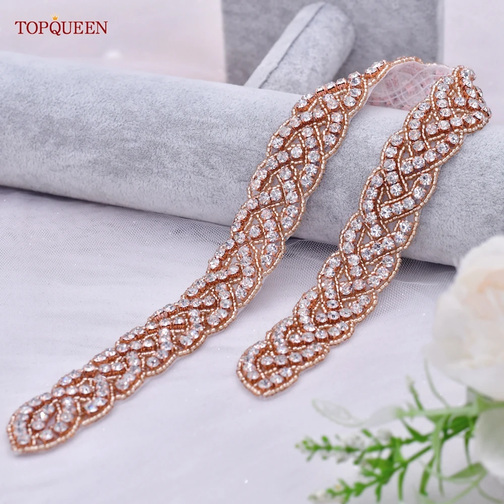 Topqueen S216 Luxe Diy Steentjes Applique Hot Koop Handgemaakte Bruid Vrouwen Riem Naaien Op Jurk Bag Kleding Accessoires Decoratie