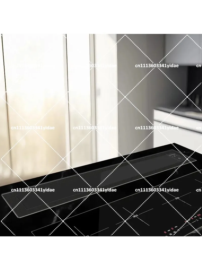 Slim Line Glass Downdraft Cooker Hood Island Vented Air Down for Kitchen