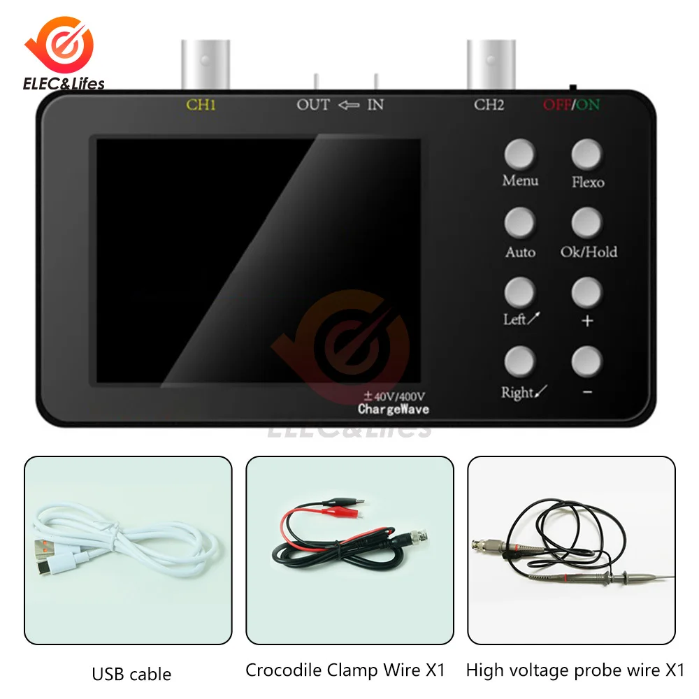 3.2 Inch LCD Dual Channel Handheld Small Portable Digital Oscilloscope Portable Analog Bandwidth 10MHZ 20K Storage Depth