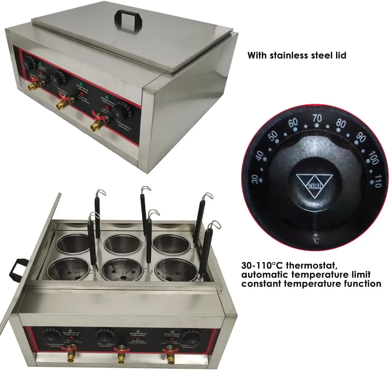 Коммерческая машина для приготовления лапши с 6 отверстиями, электрическая машина для приготовления макарон, машина для приготовления макарон, 220 В