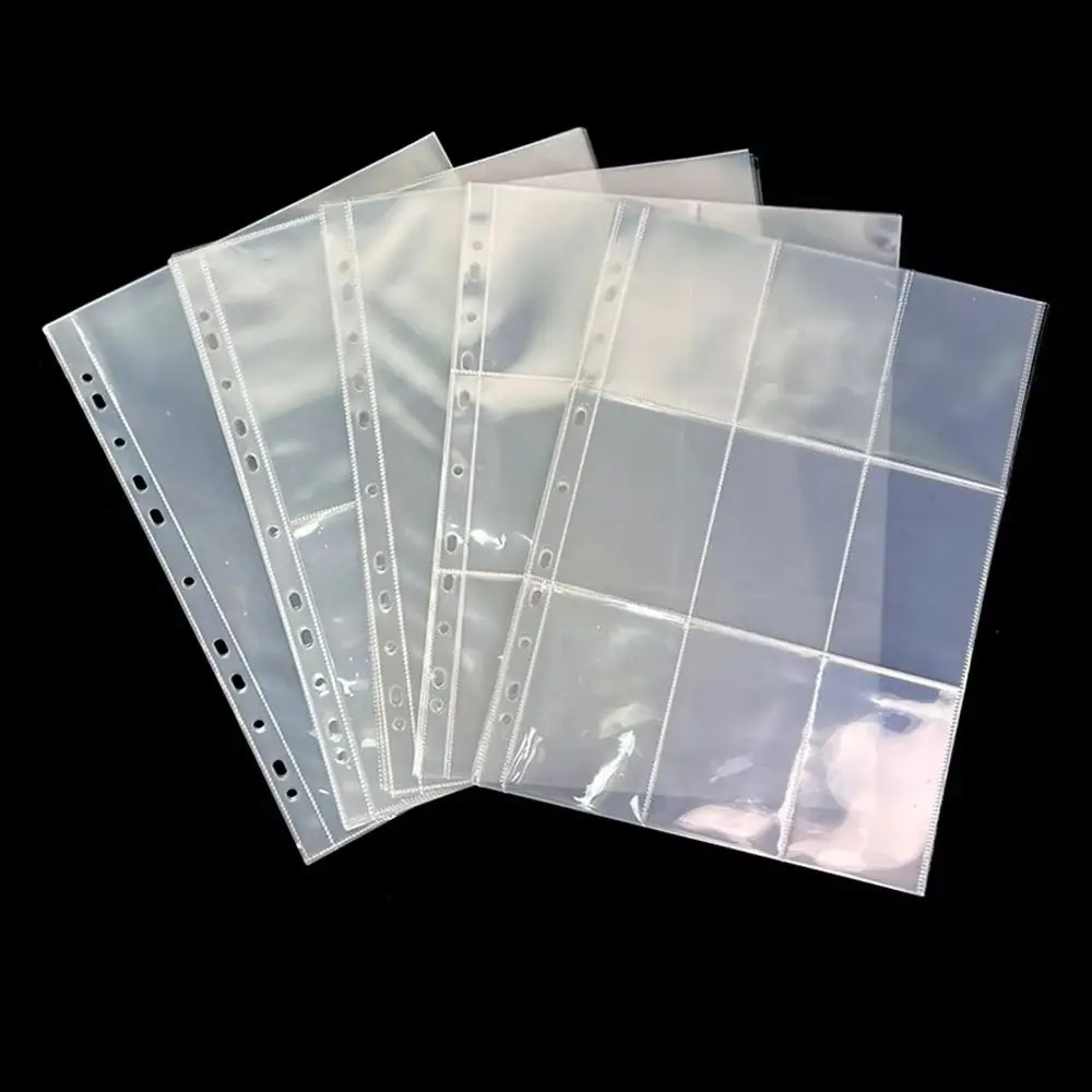 Binder Refill Clear Photo Album Pages A4 11-Hole Card Pages Multi-Pockets Photocards Sleeves Binder Pages