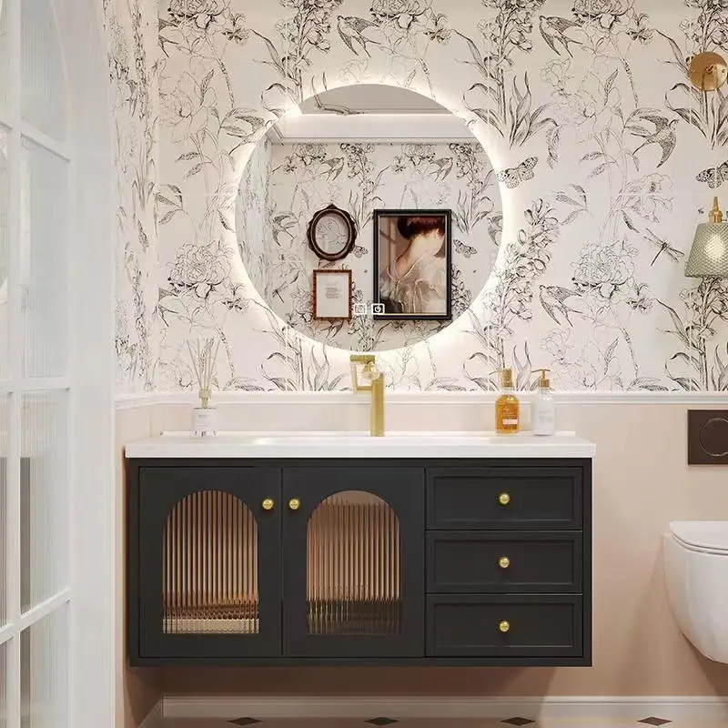 Modern high-quality waterproof wall-mounted bathroom vanity sink bathroom cabinet for hotel use